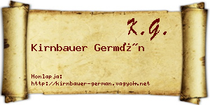 Kirnbauer Germán névjegykártya